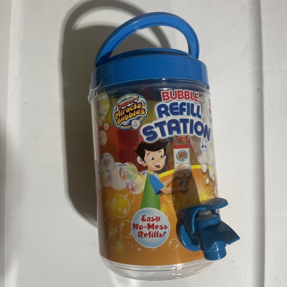 Blue Super Miracles Bubbles 13 Piece Bubble Refill Station Kit Tools Summer Fun