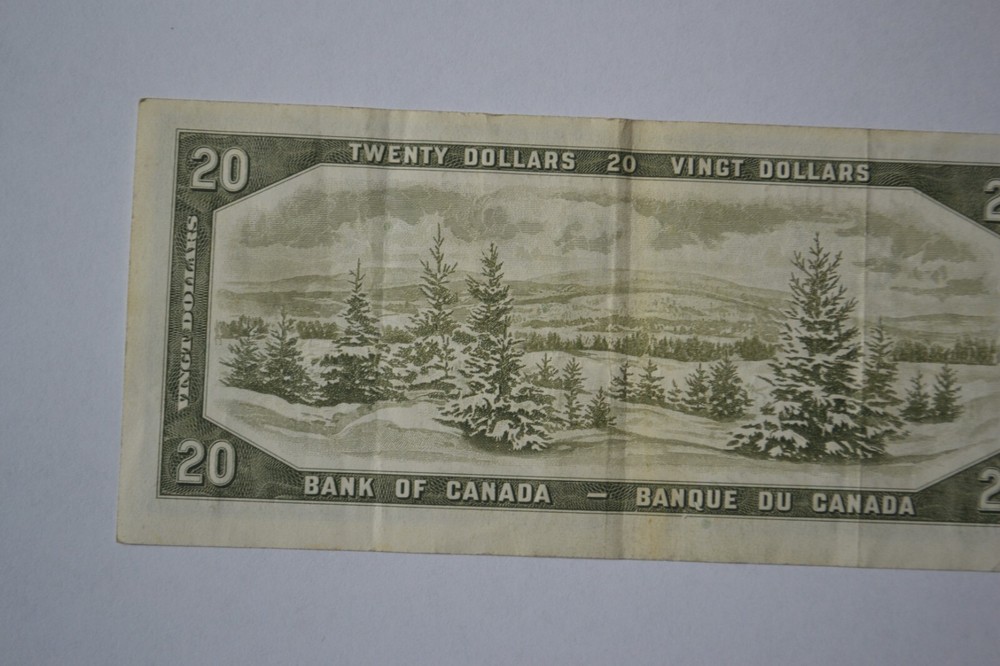 Canada 1954 $20 Twenty Dollar Bill Circulated