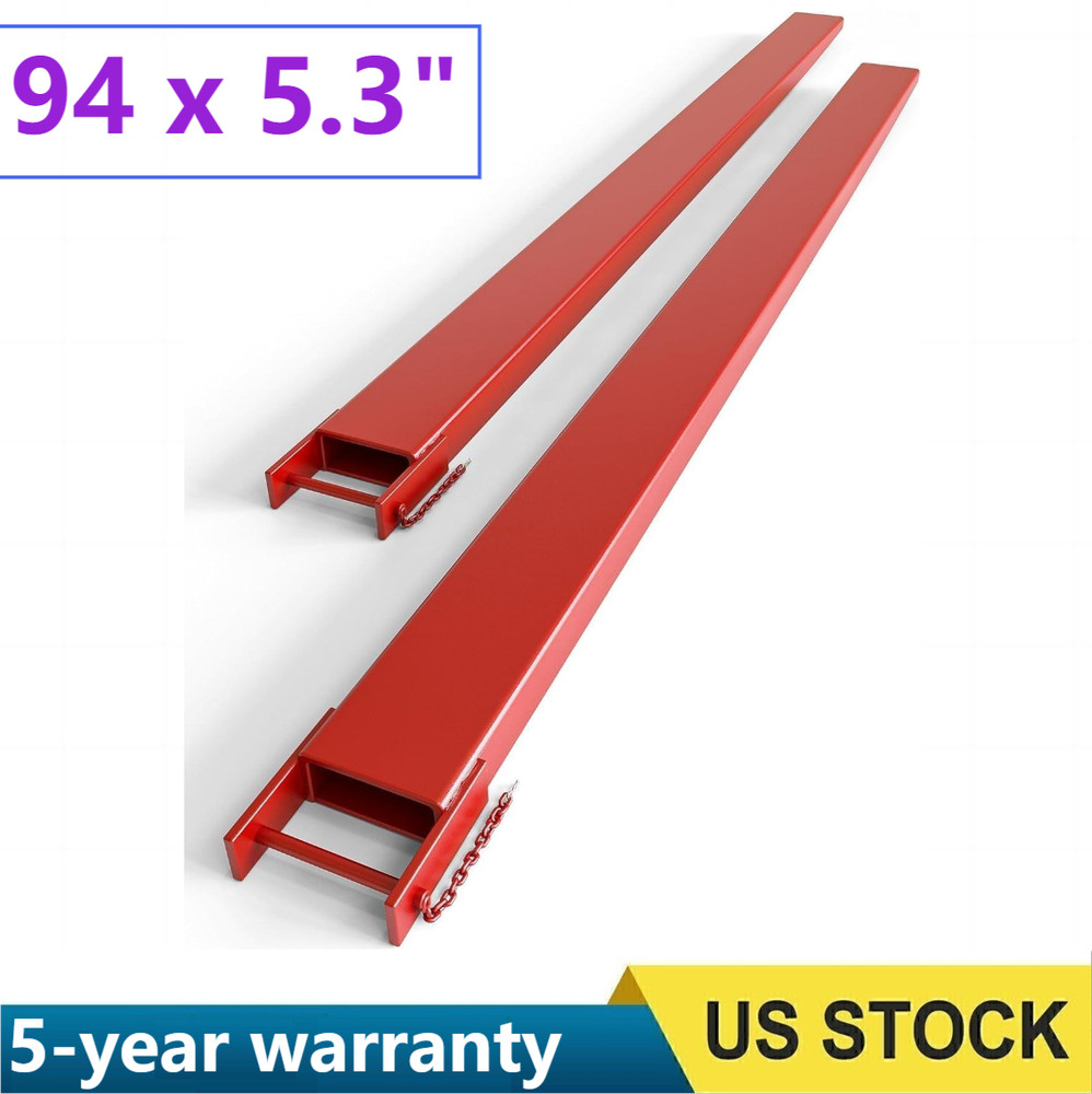 ✨2 PC 94" X 5.3" Forklift Pallet Extensions 5500LB Heavy Duty Fork Extensions