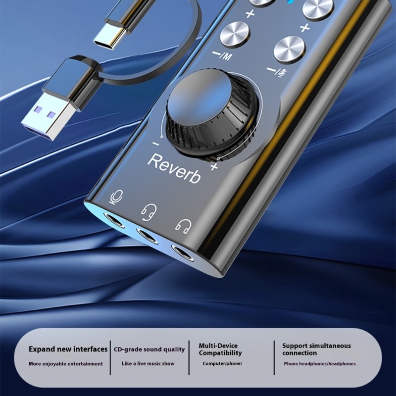 Multiple Platform External Sound Card 7.1 Channel For Streaming Studio Recording