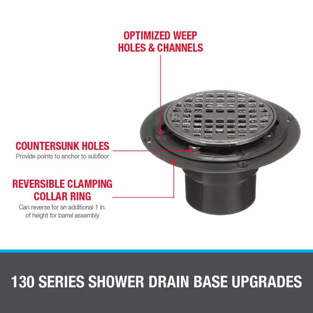 Round Gray PVC Shower Drain