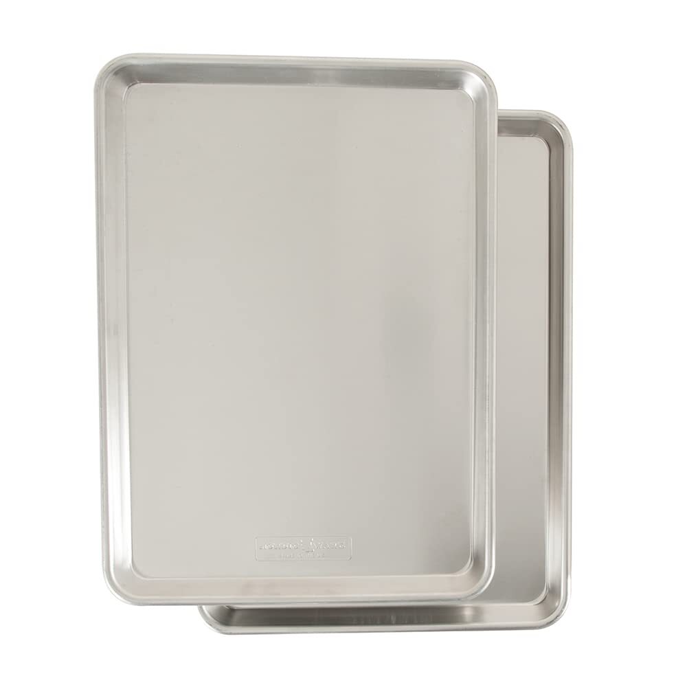 Natural Aluminum Half Sheet Pan 2 Pack Durable Rust Resistant Baking Enjoyment