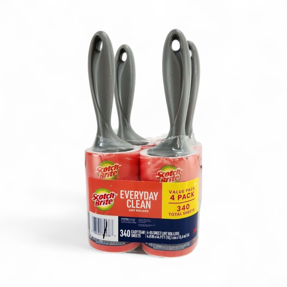 Scotch-Brite Everyday Clean Lint Rollers, 85-Sheet 4-Pack
