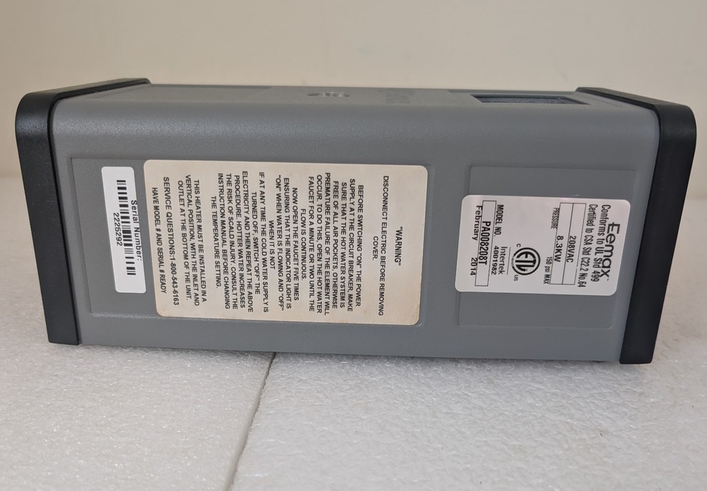 Eemax Pro-Advantage PA008208T Electric Tankless Water Heater 208V 8.3KW