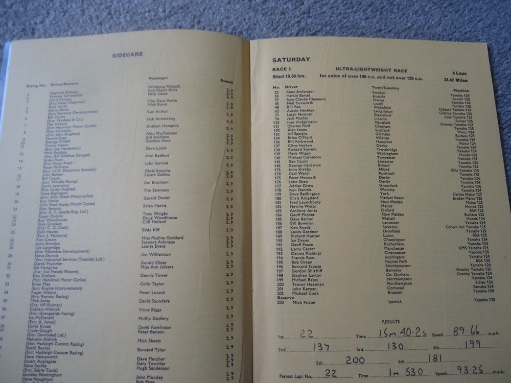 John Player Interational official programme Aug 10 & 11th Silverstone 1974