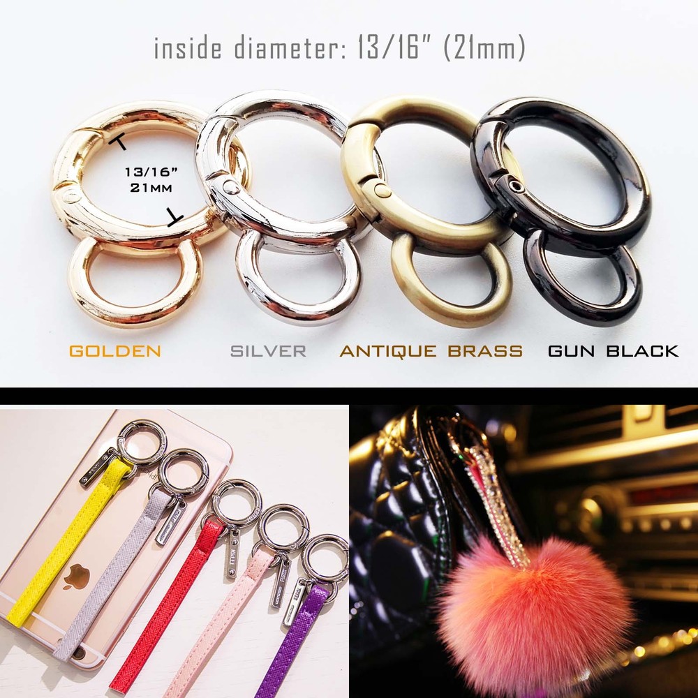 10pcs clip spring door double ring key ring hook buckle pocket buckle strap