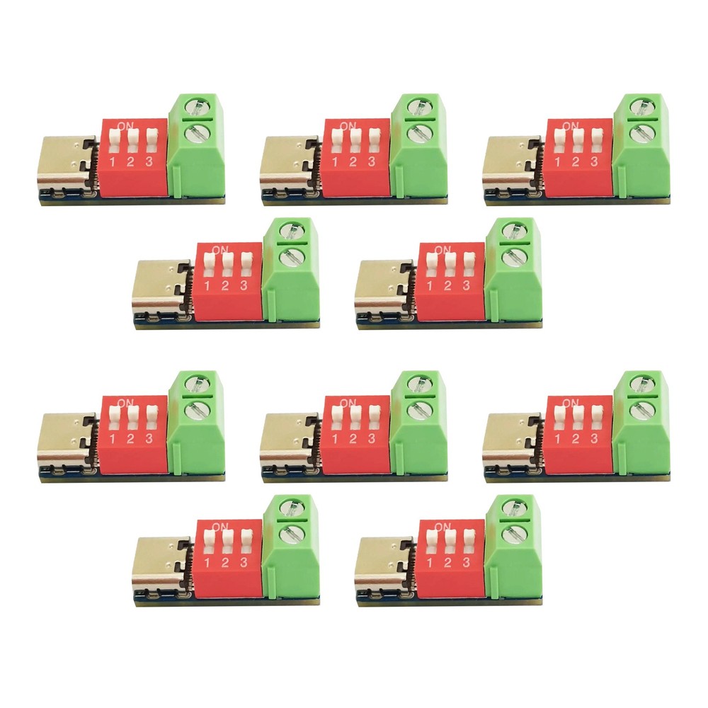 PD Trigger Board 10pcs Set USB-C 100W Adjustable Voltage 20V Max BC1.2 Protocol