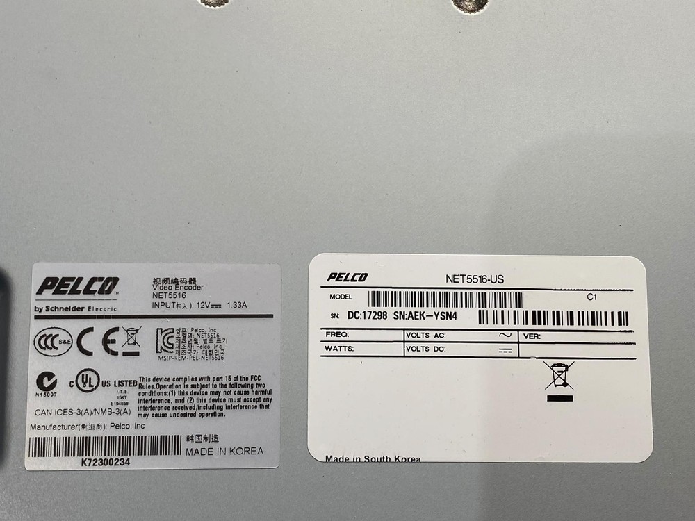 PELCO NET5500 Series Video Encoder