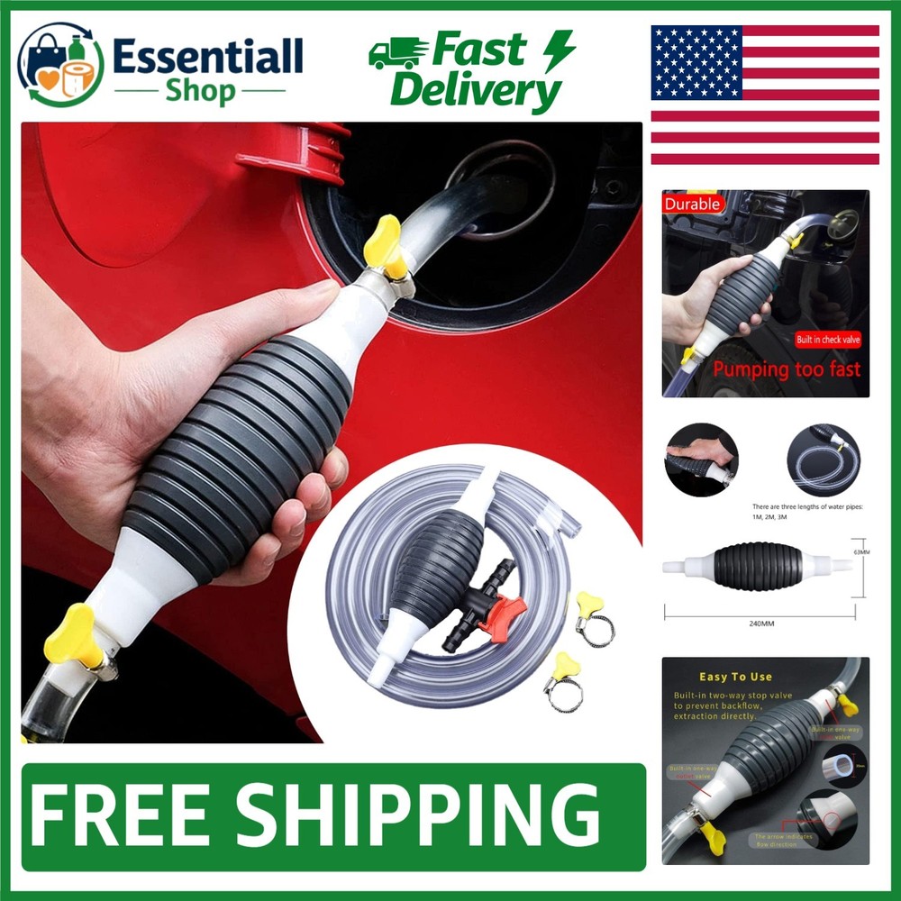 Multifunctional Handheld Siphon Pump with Easy Flow Control Valves