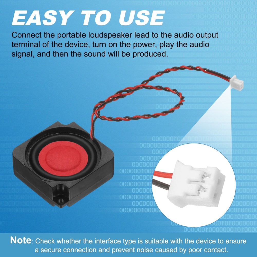 2W 8Ω Mini Speaker, 2PCS Full-Range Portable Micro Loudspeaker, Black Red