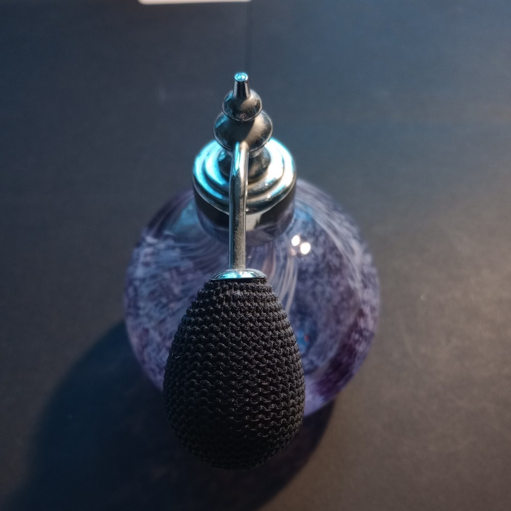 BLUE SWIRL GLASS PERFUME BOTTLE ATOMISER