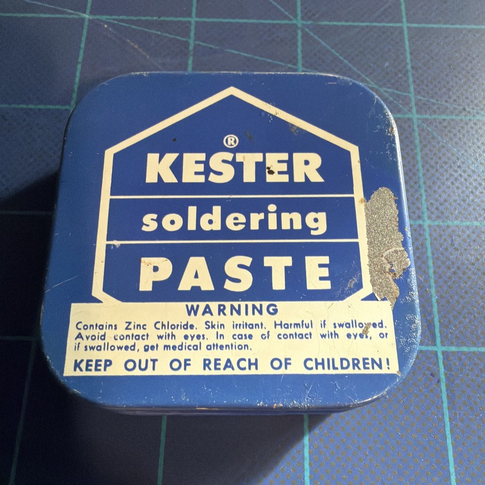 Vintage Kester Soldering Paste Tin 2 Oz , See Photos.