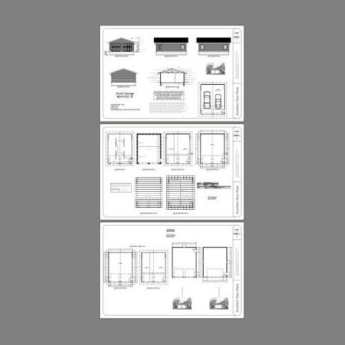 24x30 2-Car Garage -- 720 sq ft -- PDF Floor Plan -- Model 1D