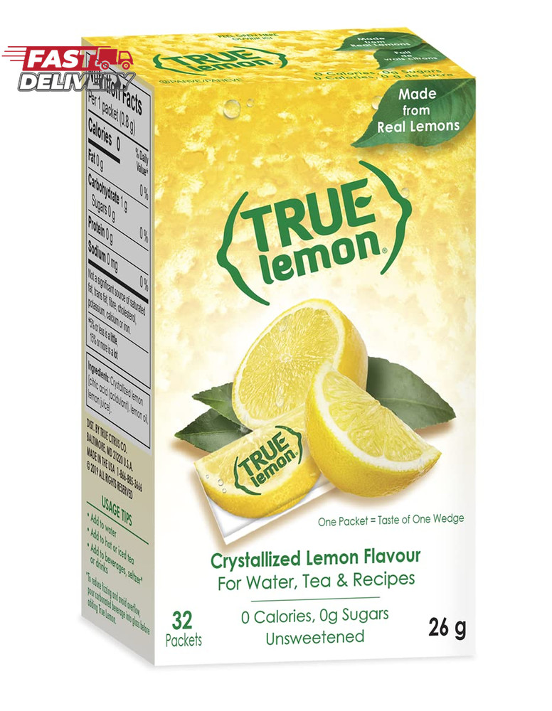 True Lemon - Crystallized Lemon for Water, Tea - Single-Serve Packets - Water En
