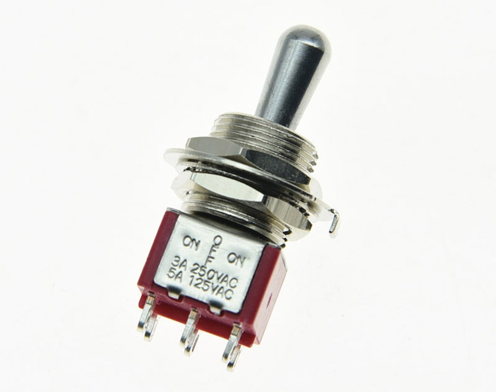 Guitar or AMP 15/32" Threaded DPDT 3 Way ON/OFF/ON Toggle Switch Fat Bat Toggle