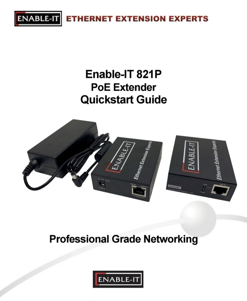 PoE Ethernet Extender Kit Enable-IT 821P