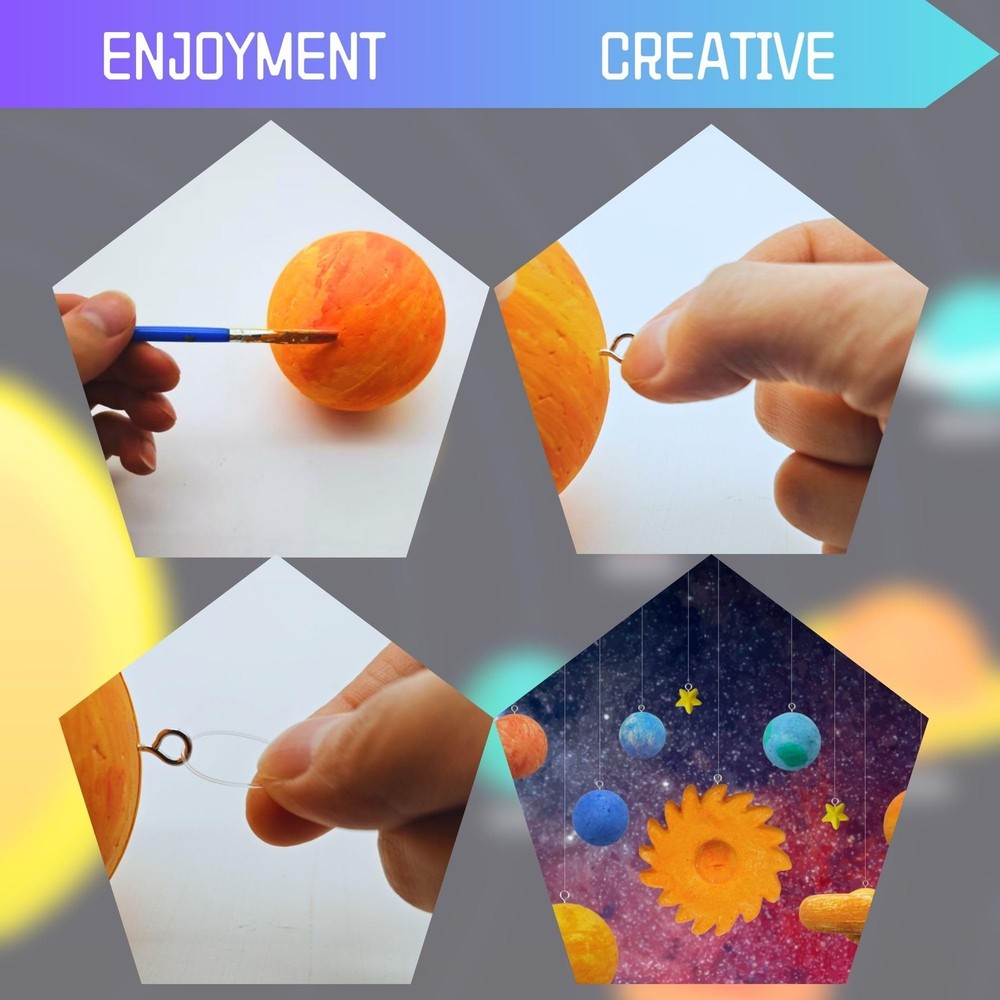 Solar System Model, DIY Solar System Project Kit, Easy to Assemble Solar Syst...
