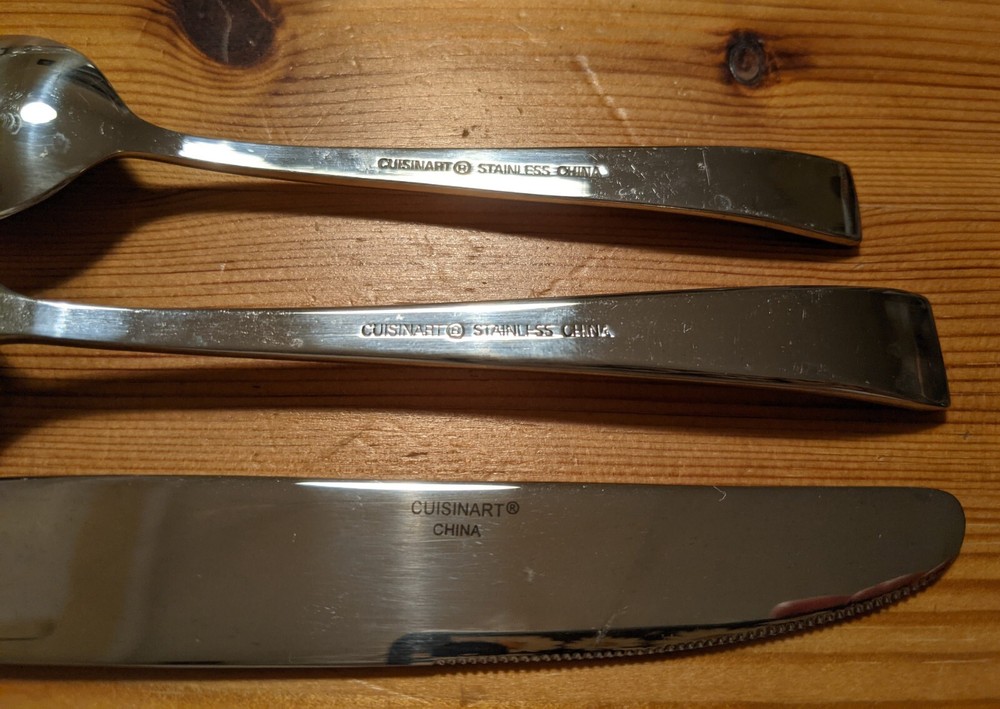 Cuisinart Julienne Flatware Spoon Knife Stainless Steel Glossy Replacement