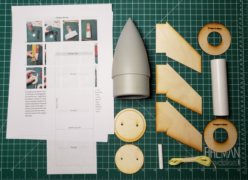 Pringles Can rocket conversion kit - Build your own Pringles rocket! 29mm motor!