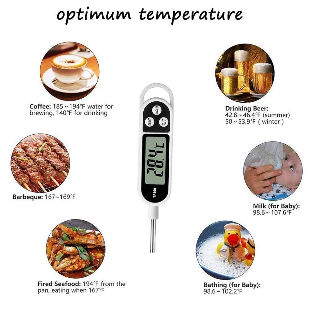 Digital Instant Read Meat Thermometer - Fast & Accurate Temperature Readings