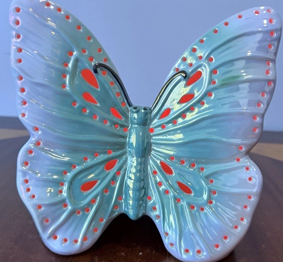 Pearlescent Ceramic Butterfly LED Night Light Color Changing Glow