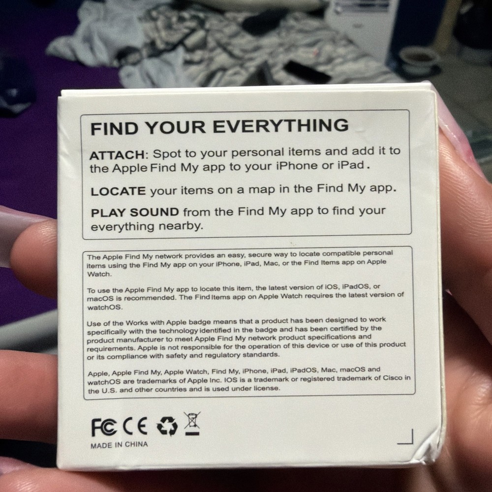 Air Tag Smart Bluetooth Tracker, Works with Apple Find My (iOS Only)