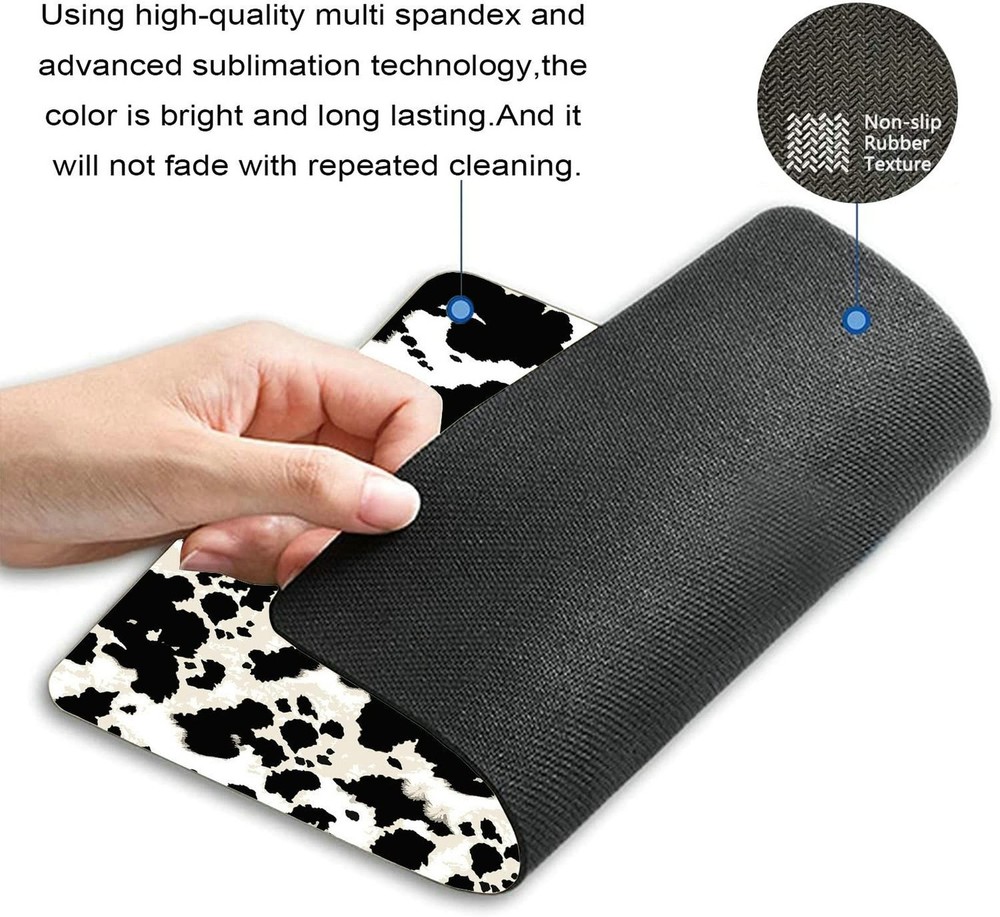 Cow Skin Pattern Texture Black and White Mouse Pad, Gaming Mouse Mat with Cus...