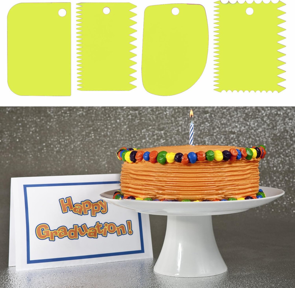Cake Scraper, Cake Smoother Scraper Set, Dough Scraper Icing Scraper Polisher To