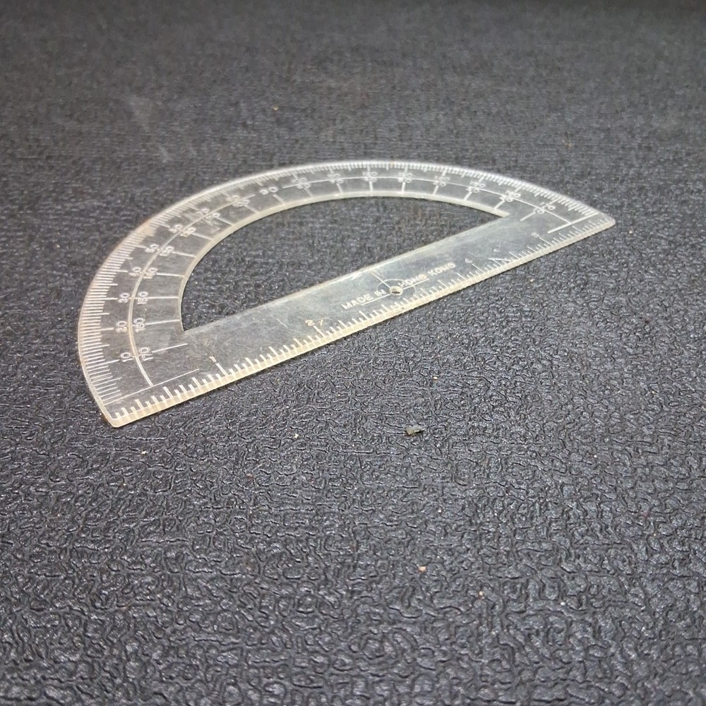 Vintage Clear Plastic Angle Finder 6" Protractor Measuring Tool