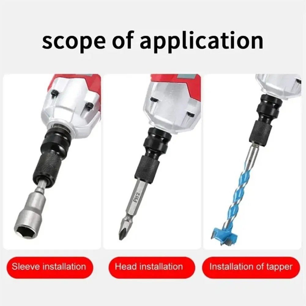 Socket Adapter Impact Hex Shank Drill Bits Power Extension Bar 1/2 to 1/4