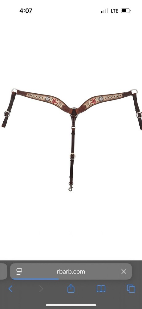 Circle Y Fire Lily Breast Collar