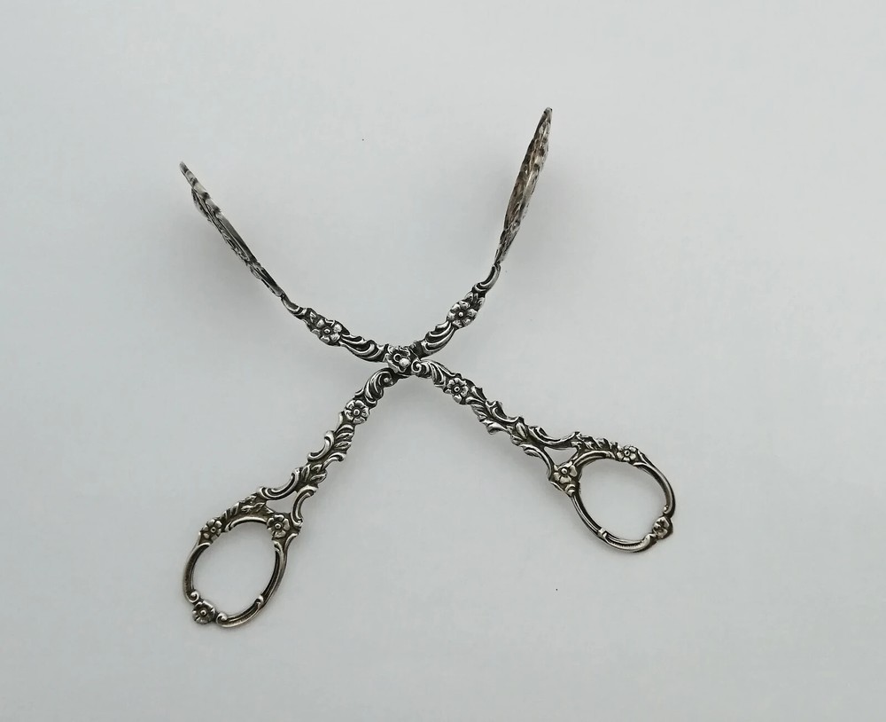 German .800 Solid Silver Cake Server - Serving Tongs