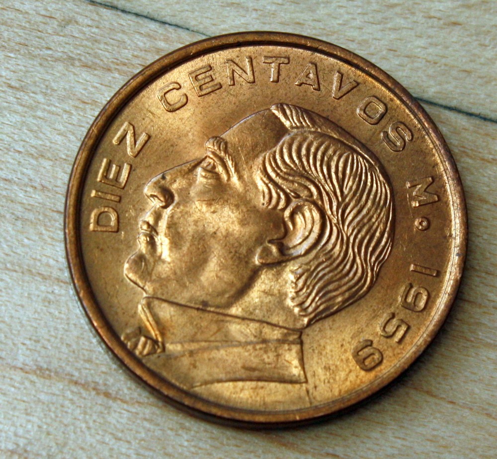 1959 Mexico 10 Centavos Unc.