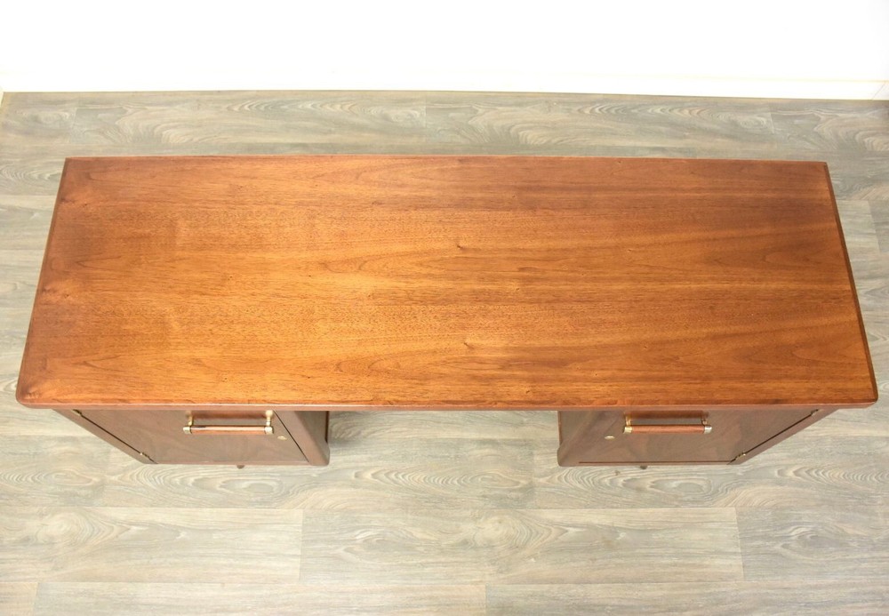 Tall Walnut Mid Century Desk