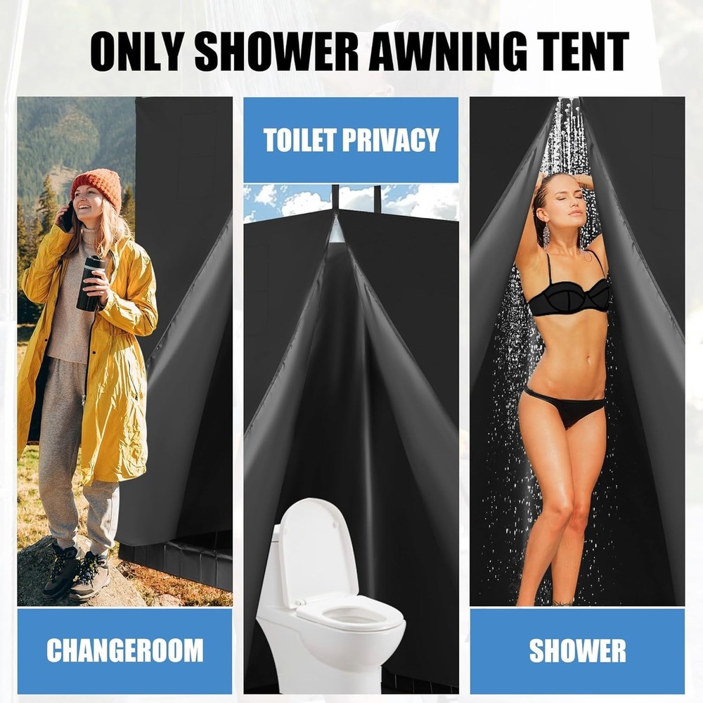 Portable Camping Shower Tent and Foldable Basin Set Waterproof Bath System