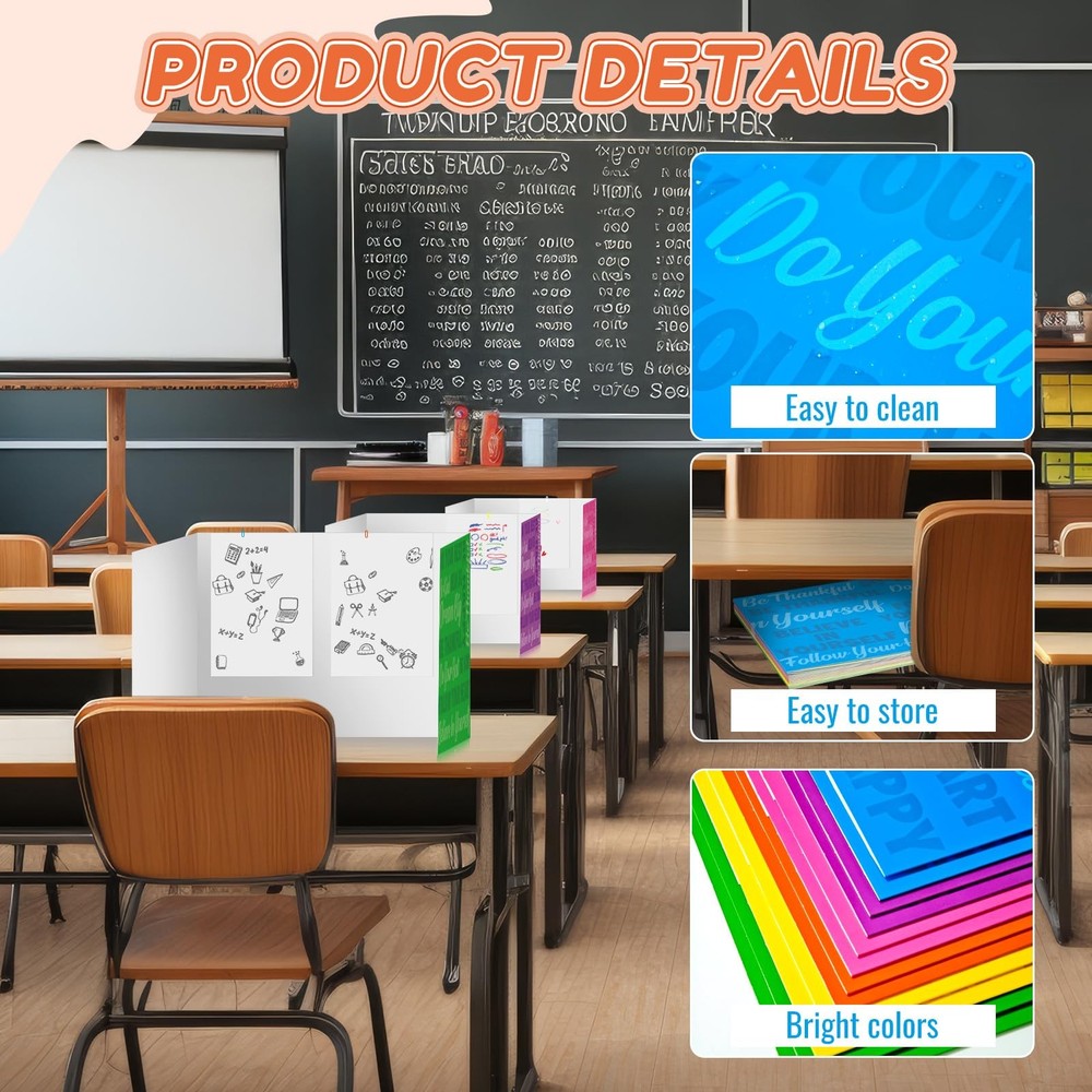 24 Pcs Inspirational Privacy Folders Standard for Students Cardboard Shields ...