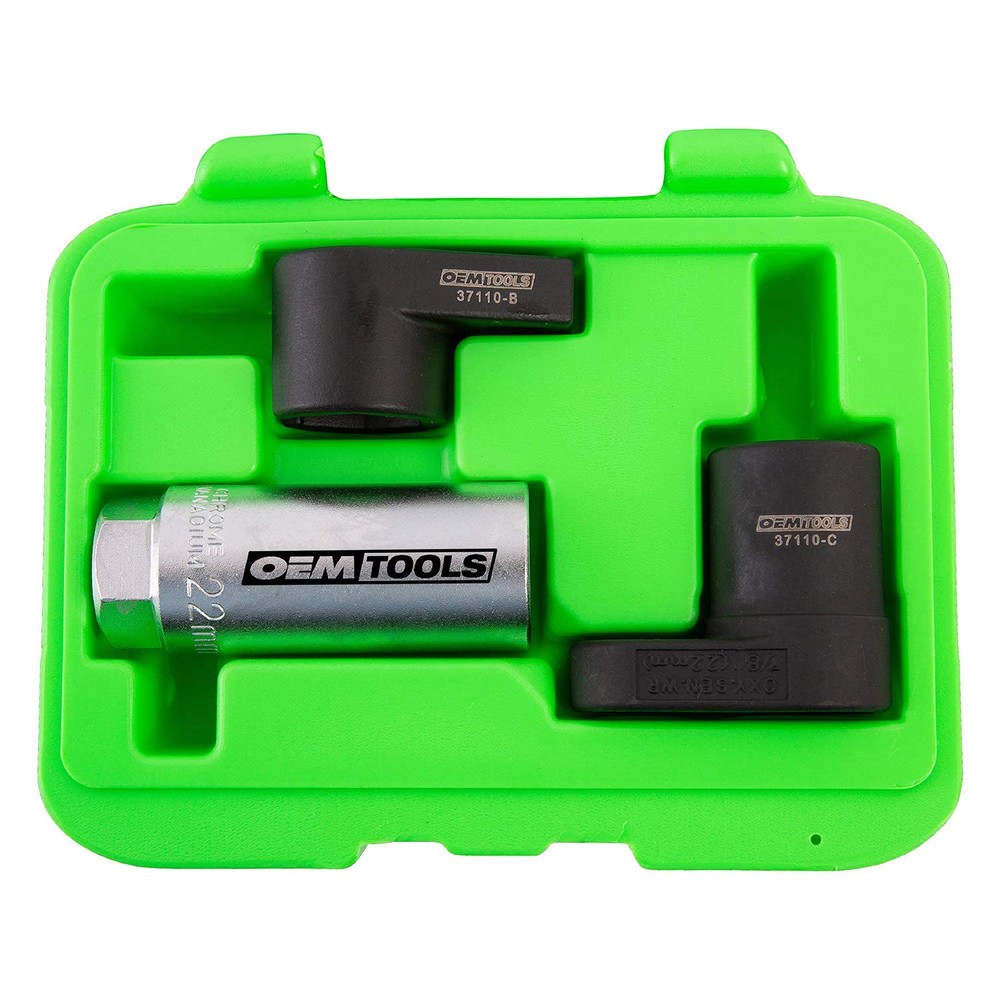 OEMTOOLS 37110 Oxygen Sensor Socket Set, 3 Piece O2 Wrench 22mm, Green