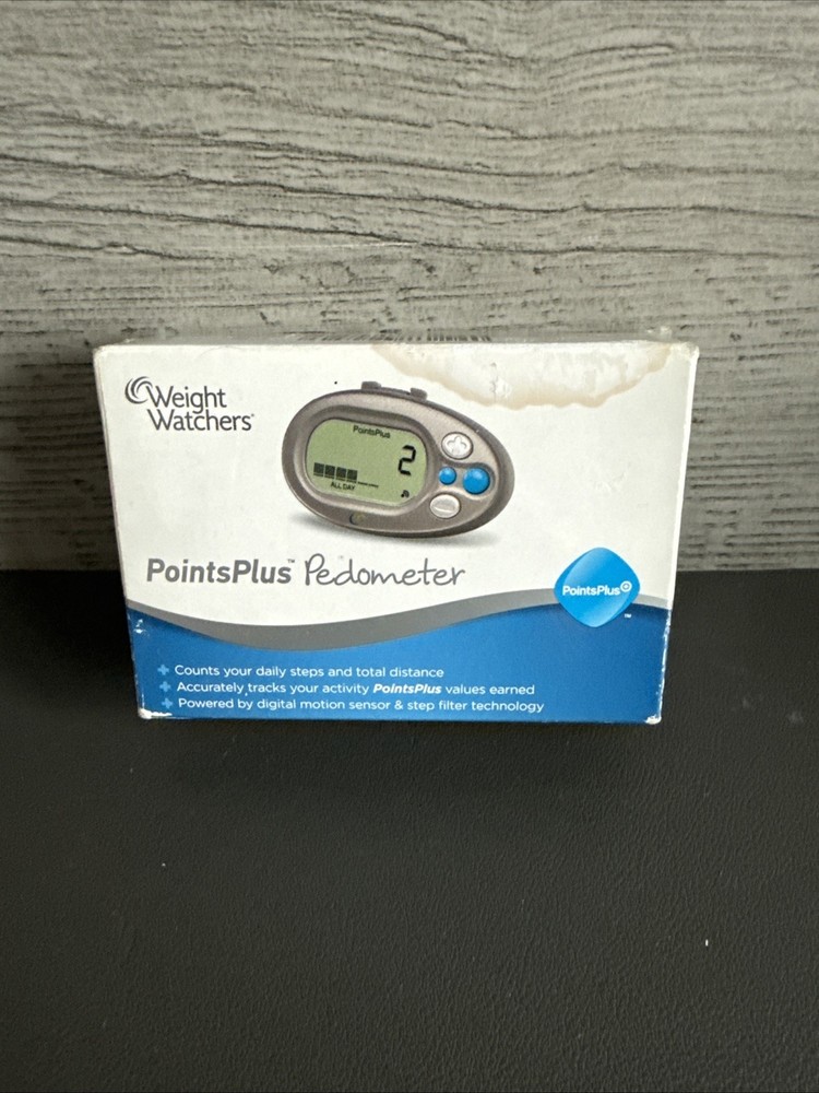 Weight Watchers PointsPlus Pedometer Digital Step Distance Activity Tracker Gray