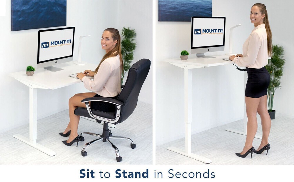 Mount-It! Electric Standing Desk Frame | White, Open Box