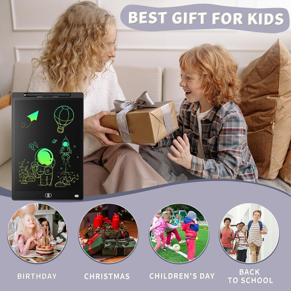 2 Pack] LCD Writing Tablet 8.5-Inch Colorful Doodle Board, Toddler Learning E...