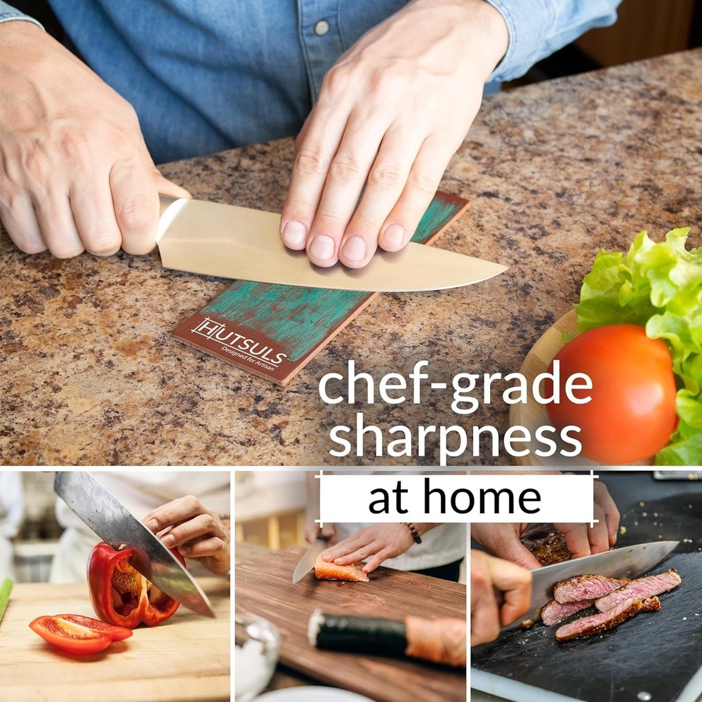 Brown Leather Strop with Compound - Get Razor-Sharp Edges with Stropping Kit,...
