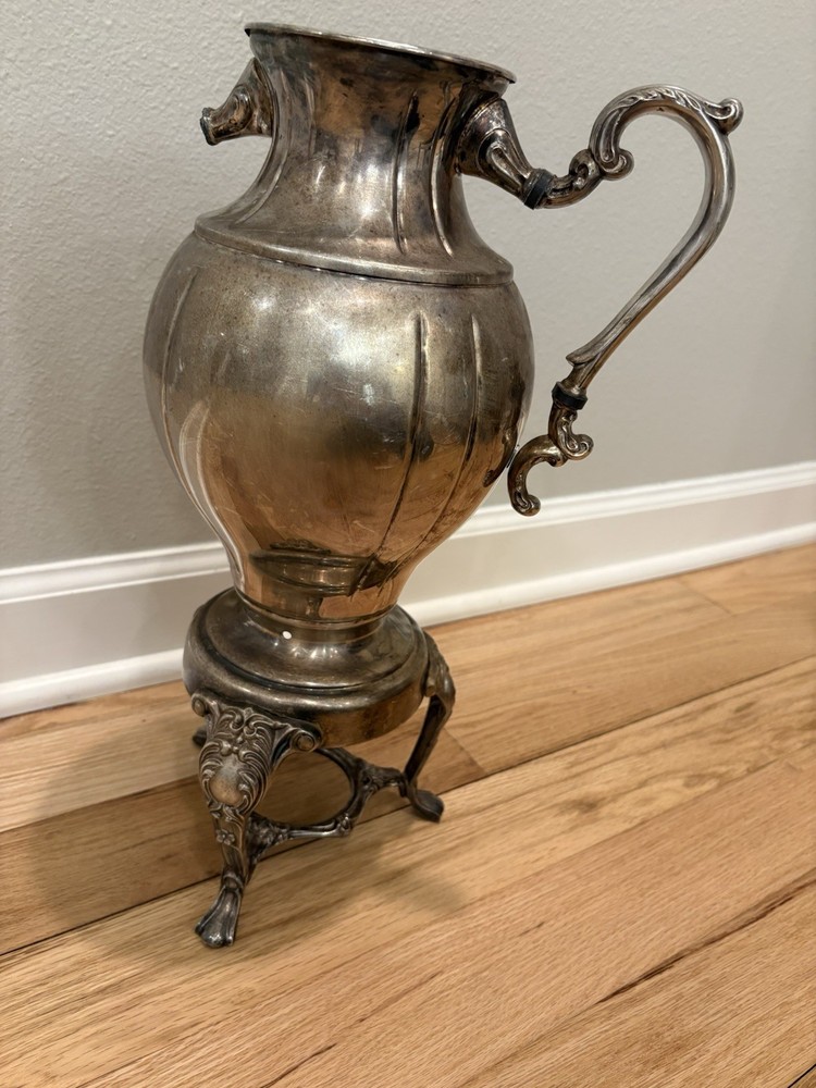 Sheridan Silverplate Samovar Tea Urn Victorian Style Ornate Decor Broken Handle