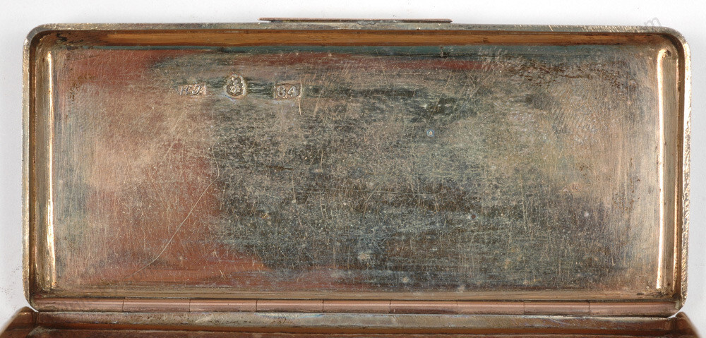 Russian silver with niello box, 1841