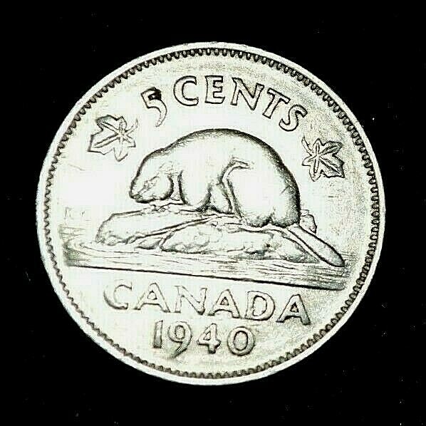 1940 Canada 5 Cent Coin