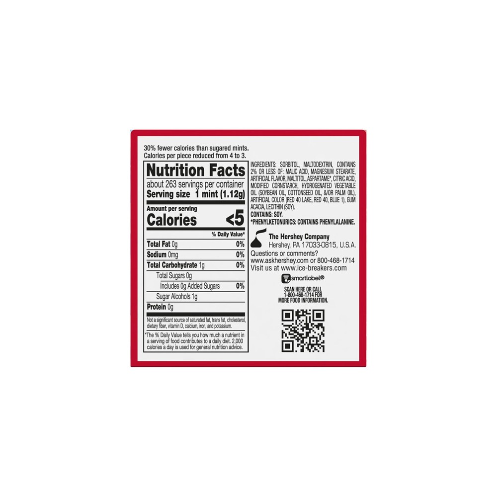 ICE BREAKERS Duo Fruit Plus Cool Strawberry Flavored Sugar Free Mints 8 Count