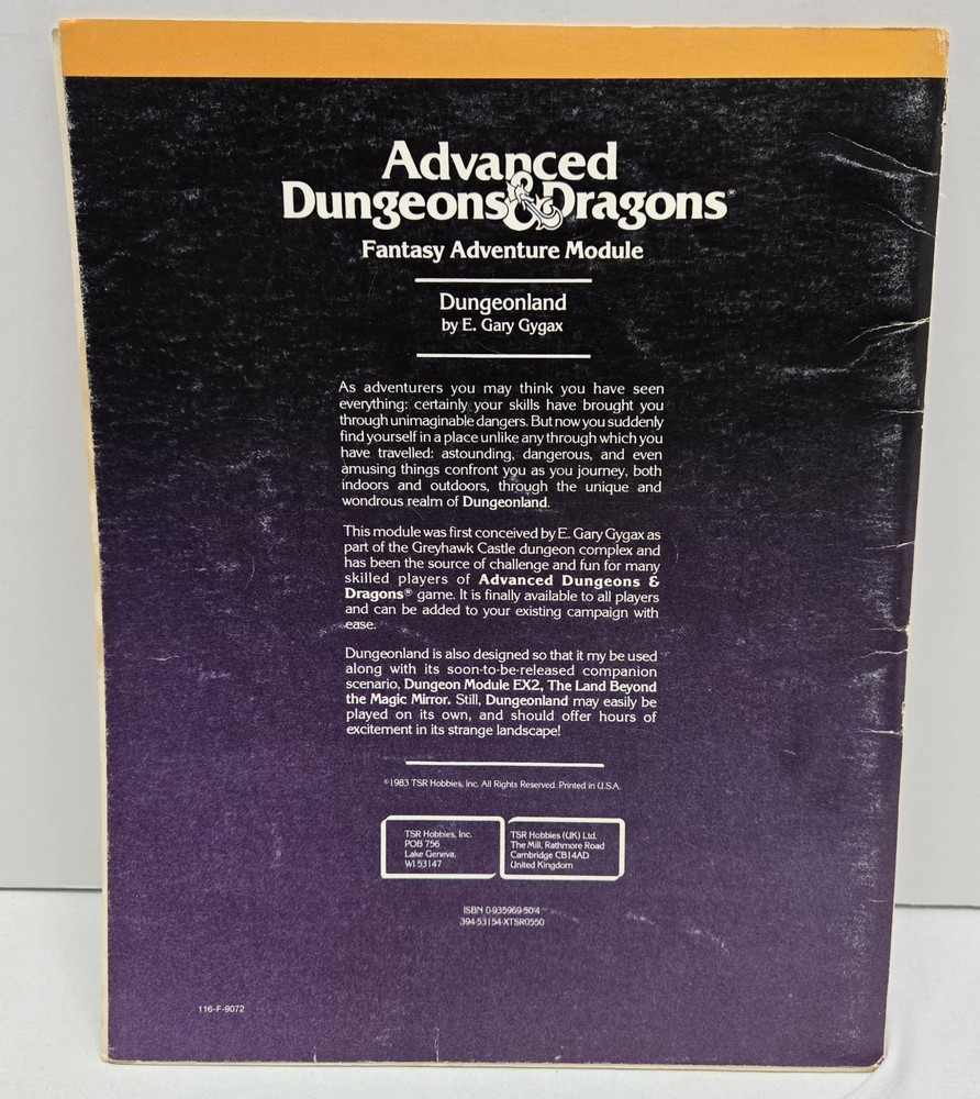 Advanced Dungeons & Dragons - EX1 - Dungeonland - 1983