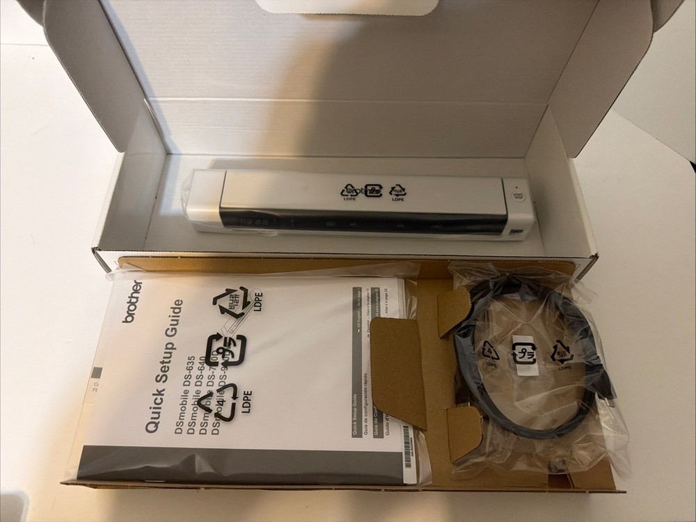 Brother DS-640 Compact Mobile Document Scanner - White