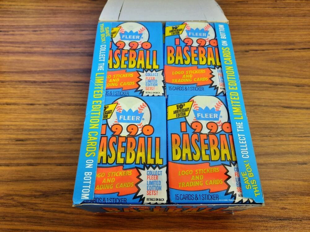 1990 Fleer Baseball Wax Box (36 Packs)