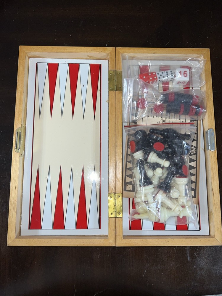 Vintage Magnetic Chess & Checker Set.