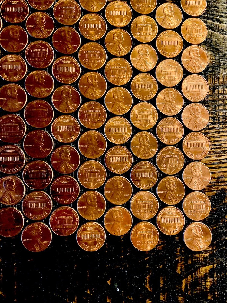 Penny Tile Interlocking Copper Sheet Round 9x7 Mosaic Kitchen Backsplash Tile